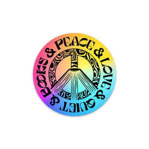 Peace and Books Sticker