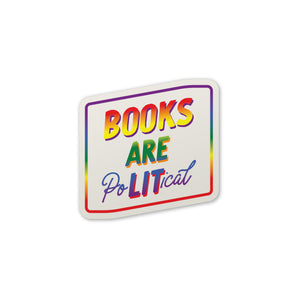 Books Are poLITical (Pride) Embossed Sticker