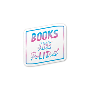 Books Are poLITical (Trans) Embossed Sticker