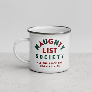 Naughty List Enamel Mug