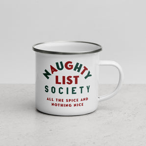 Naughty List Enamel Mug