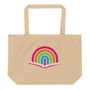 Rainbow Reader Large Organic Tote