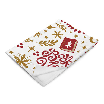 Bookish Festive Vibes Throw Blanket - Fables and Tales