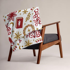 Bookish Festive Vibes Throw Blanket - Fables and Tales